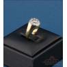 Vintage 18K gold ring with 10 natural diamonds and a 4 mm central stone
