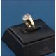 Vintage 18K gold ring with 10 natural diamonds and a 4 mm central stone