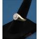 Vintage 18K gold ring with 10 natural diamonds and a 4 mm central stone