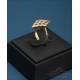 Conjunto de sortija y pendientes vintage en oro de 18K y diamantes naturales