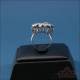 Vintage 18K white gold flower shaped ring with natural diamonds