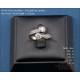 Vintage 18K gold Toi et Moi ring with double central zirconia and pave