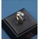 Vintage 18K gold Toi et Moi ring with double central zirconia and pave
