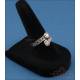 Vintage 18K gold Toi et Moi ring with double central zirconia and pave