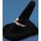 Vintage 18K gold Toi et Moi ring with double central zirconia and pave