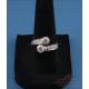 Vintage 18K gold Toi et Moi ring with double central zirconia and pave