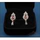 Vintage 18K Gold Jewelry Set, Cabochon Rubies and Diamonds, 1990s