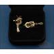 Conjunto vintage de oro 18K con rubíes y diamantes naturales, años 90