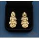Pendientes articulados vintage, oro 18K con circonitas y azabaches, años 80-90