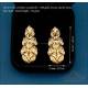 Pendientes articulados vintage, oro 18K con circonitas y azabaches, años 80-90