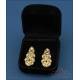 Pendientes articulados vintage, oro 18K con circonitas y azabaches, años 80-90