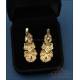 Pendientes articulados vintage, oro 18K con circonitas y azabaches, años 80-90