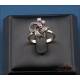 Anillo vintage en oro 18K con circonitas, años 60-70