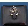 Anillo vintage en oro 18K con circonitas, años 60-70