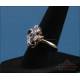 Vintage 18K gold ring with zirconia, from the 1960s70s