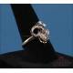 Vintage 18K gold ring with zirconia, from the 1960s70s