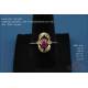 Precioso conjunto vintage de oro 18K con diamantes y rubíes, años 90