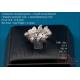 Vintage 18K white gold flower shaped ring with natural diamonds