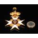 Orden Real de Vasa en Oro Macizo de 18K, Categoría Comendador. Suecia, Circa 1900