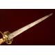 Espada de caza francesa, S.XVIII. Con empuñadura de marfil y guarnición de latón. Bien conservada