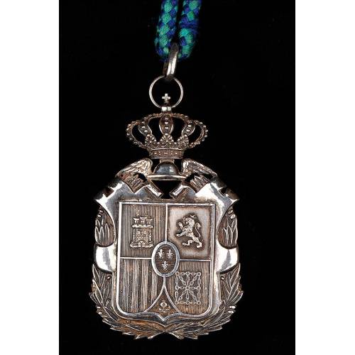 Antigua Medalla de Contador Mercantil en Plata Maciza. España, Circa 1910