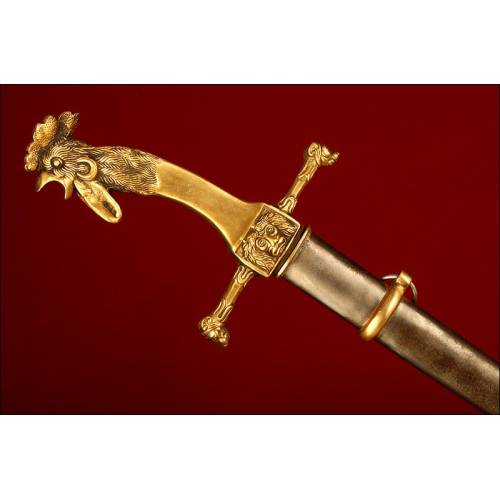 Espada Francesa de Zapador de la Segunda Mitad del Siglo XIX. Bien Conservada y con su Vaina de Metal