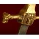 Espada Francesa de Zapador de la Segunda Mitad del Siglo XIX. Bien Conservada y con su Vaina de Metal
