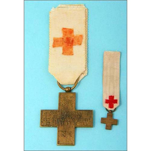 France. Red Cross Medal. Franco-Prussian War 1870-1871