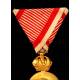 Austrian Wartime Military Medal of Merit. World War I. In original case.