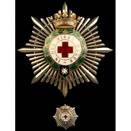 Spain, Order of the Red Cross. Second Class Badge and Miniature, Solid Silver. Spain, Order of the Red Cross.