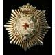 España, Orden de la Cruz Roja. Placa de Segunda Clase y Miniatura, en Plata Maciza. Años 60