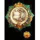 Spain, Order of Agricultural Merit. Commander's Badge and Miniature. Silver, Gold and Precious Stones.