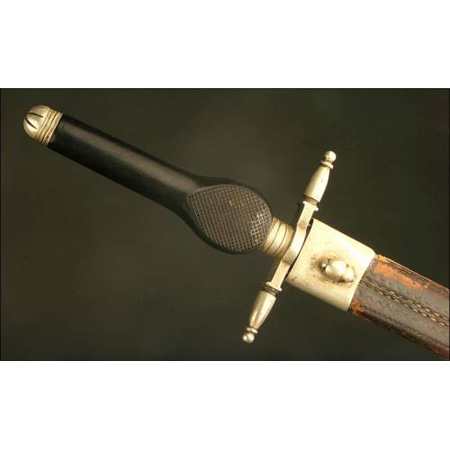 Antique Spanish Plug Bayonet for Hunting Shotgun. Toledo, 1.864. With Original Scabbard