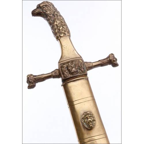 Bellísima Espada Decorativa de Zapador Francés de la Época Imperio Napoleónica. Siglo XX