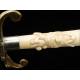 Beautiful Hunting Dagger with Ivory and Brass Hilt. Spain, XVIII Century