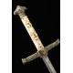 Antique Steel Dagger with Ivory and Brass Hilt. Spain, XIX Century