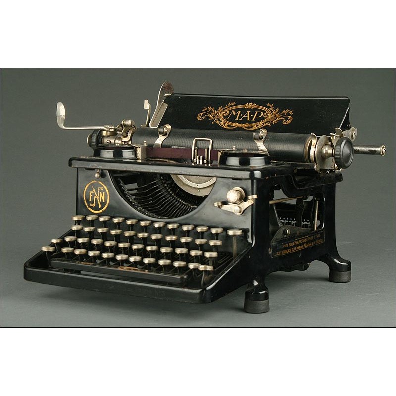 Exceptional MAP French Typewriter, Manufactured in 1921. Well Preserved