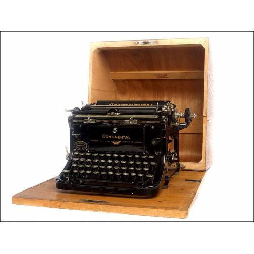 Continental Standard Typewriter with Original Wooden Case. Germany, Circa 1925