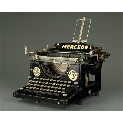 Máquina de Escribir Alemana Mercedes Nº 3,1922. Bien Conservada y en Perfecto Funcionamiento