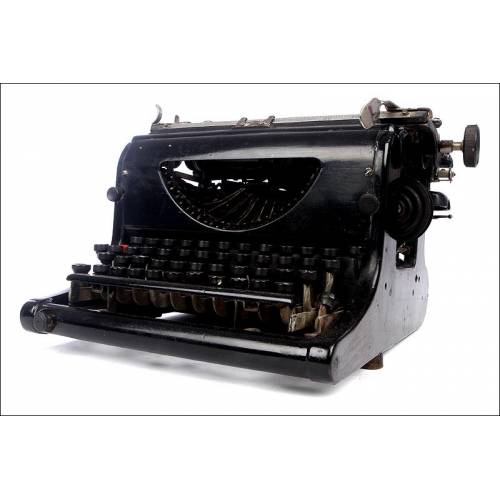 Rara Máquina de Escribir Fox, Estados Unidos, Ca. 1906. Con Teclado Español y Funcionando