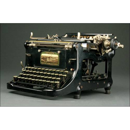 Bonita Máquina de Escribir Continental Standard, Ca. 1.915. Funcionando Como el Primer Día