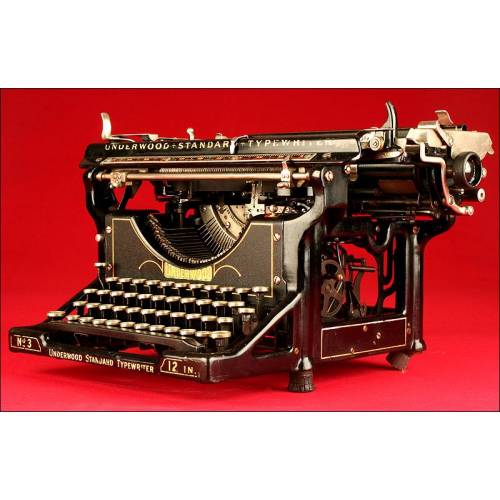 Preciosa Máquina de Escribir Marca Underwood Nº 3, 1912. Funcionando
