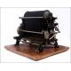 Important 1908 German Rotary Printing Press. Large size and working.