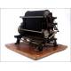 Important 1908 German Rotary Printing Press. Large size and working.