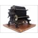 Important 1908 German Rotary Printing Press. Large size and working.