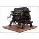 Important 1908 German Rotary Printing Press. Large size and working.