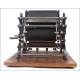 Important 1908 German Rotary Printing Press. Large size and working.