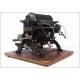 Important 1908 German Rotary Printing Press. Large size and working.