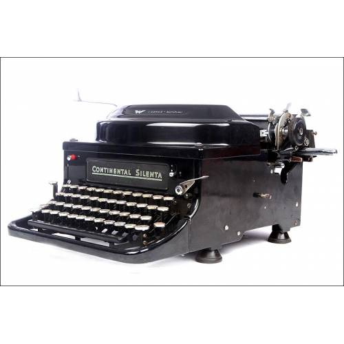 Preciosa Máquina de Escribir Continental Silenta. Alemania, Años 30. Perfectamente Conservada y Funcionando