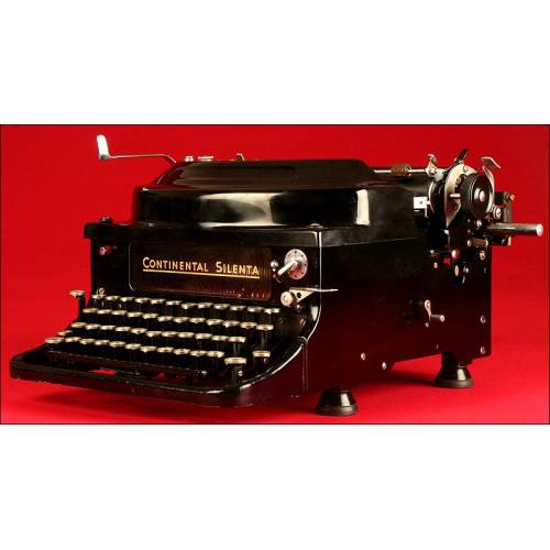 Atractiva Máquina de Escribir Continental Silenta, 1934. En Perfecto Estado de Funcionamiento